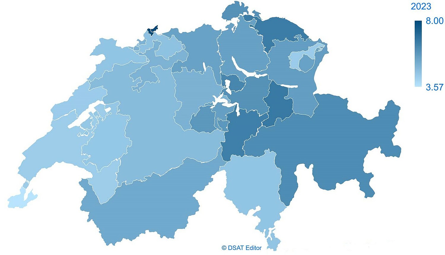 Abbildung 1: Gemeindeautonomie gemessen auf einer Skala von 1 (keine Autonomie) bis 10 (sehr grosse Autonomie).