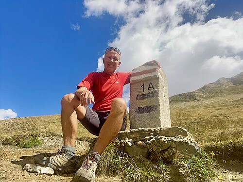 Heinz Egli auf dem Griespass im Wallis, an der Grenze zu Italien.