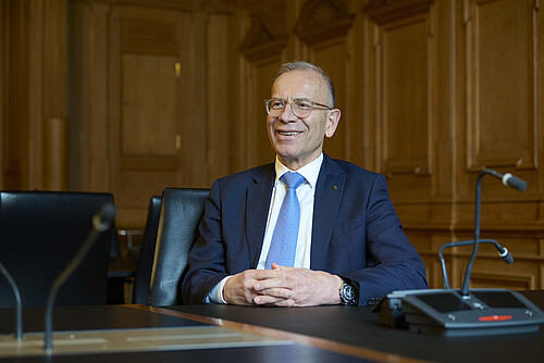 Hannes Germann, abtretender Präsident des Schweizerischen Gemeindeverbands, im Bundeshaus.