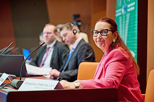 Christine Chevalley während der letzten Session des Kongresses in Strassburg.